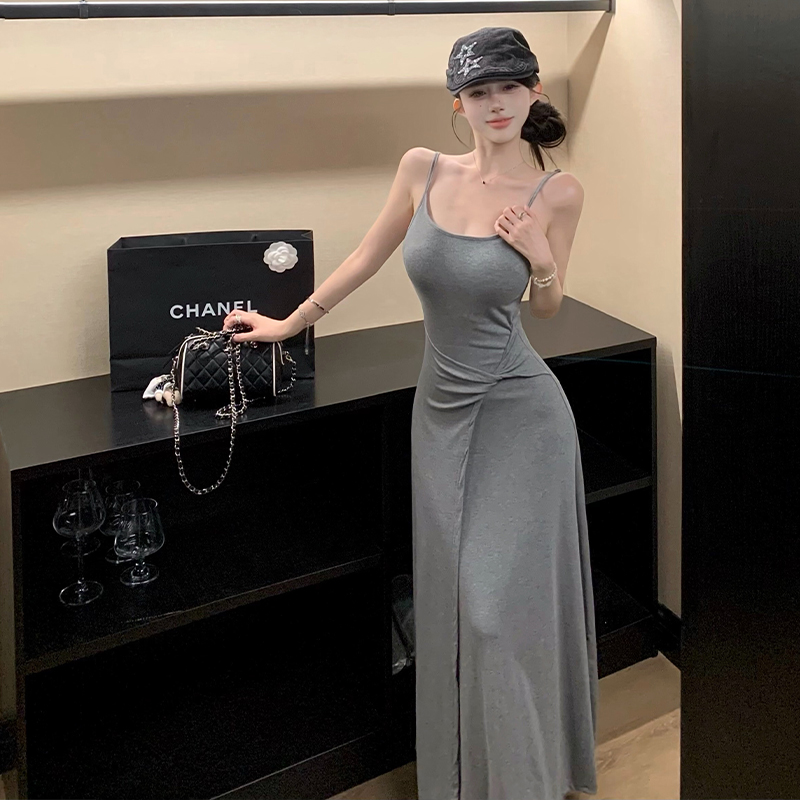Summer Knotted Knit Cami Dress with Padded Bust